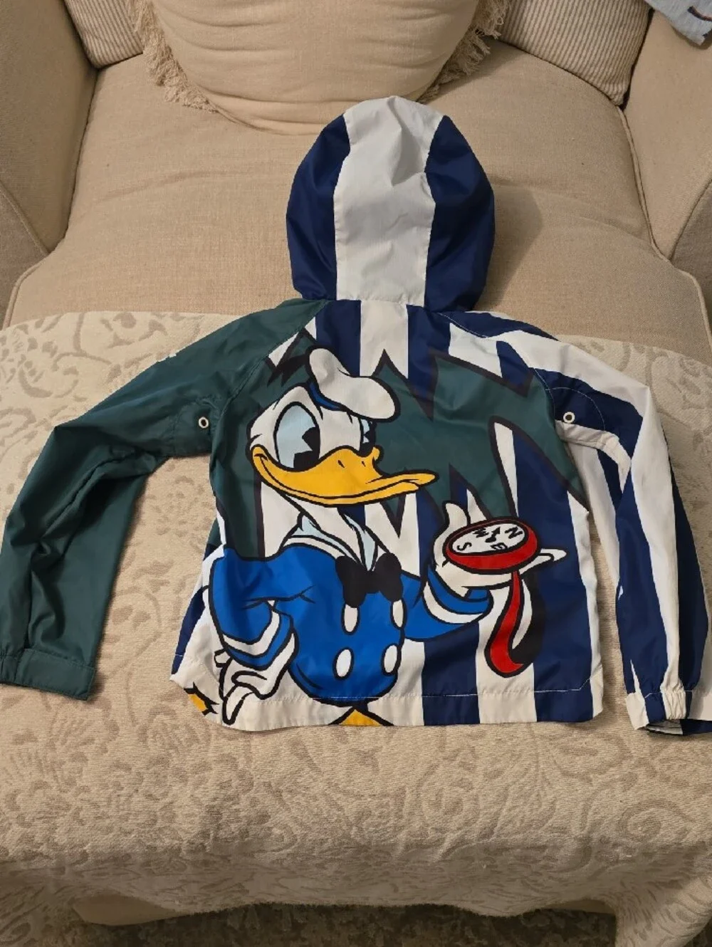Disney Parks Kids Goofy & Donald Hooded Windbreaker/rain Jacket - Multicolor